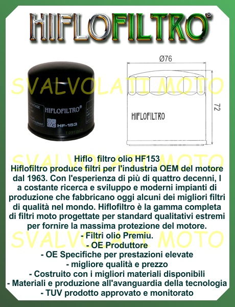 HIFLOFILTRO HF171BRC olejový filter | Motorové oleje.sk